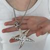 Fashionable Retro 5-Pointed Star Pendant Necklace Exaggerated Personality Starfish Punk Trend Necklaces Men Women Jewelry Access