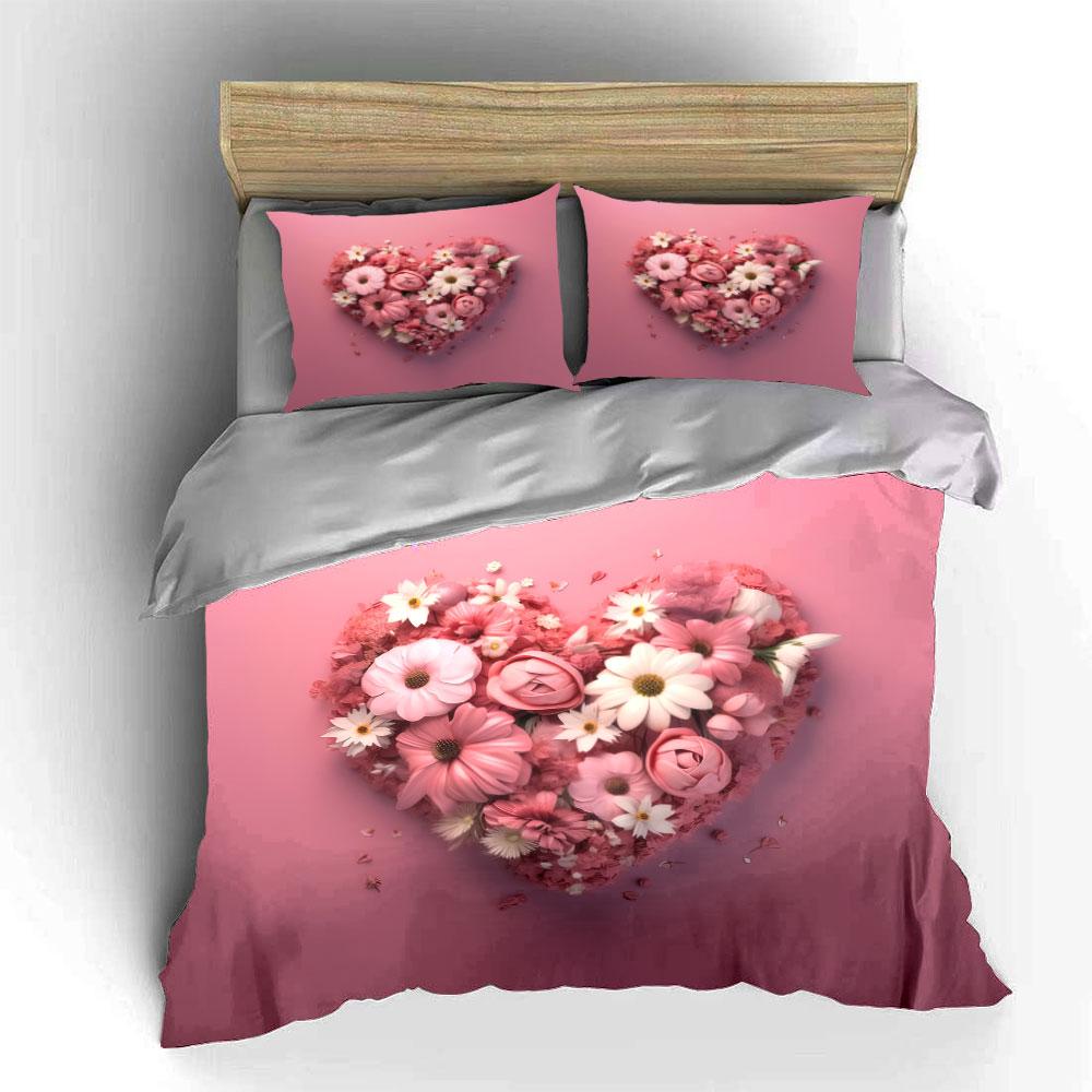 Romantic Floral Set For Decoration Kid'S And Adults' Bedroom Decor, Exquisite Three-Piece Bedding Set Gift