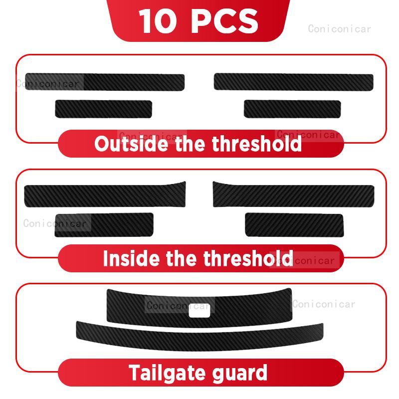 Car Carbon Fiber Door Sill Sticker For JETOUR X70 PLUS 2025 Threshold Pedal Anti-scratch Interior Decoration Accessories