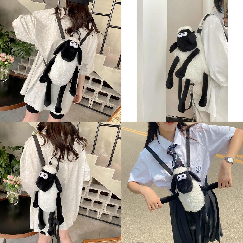 Cute Sheep Plush Backpack For Daily Use
