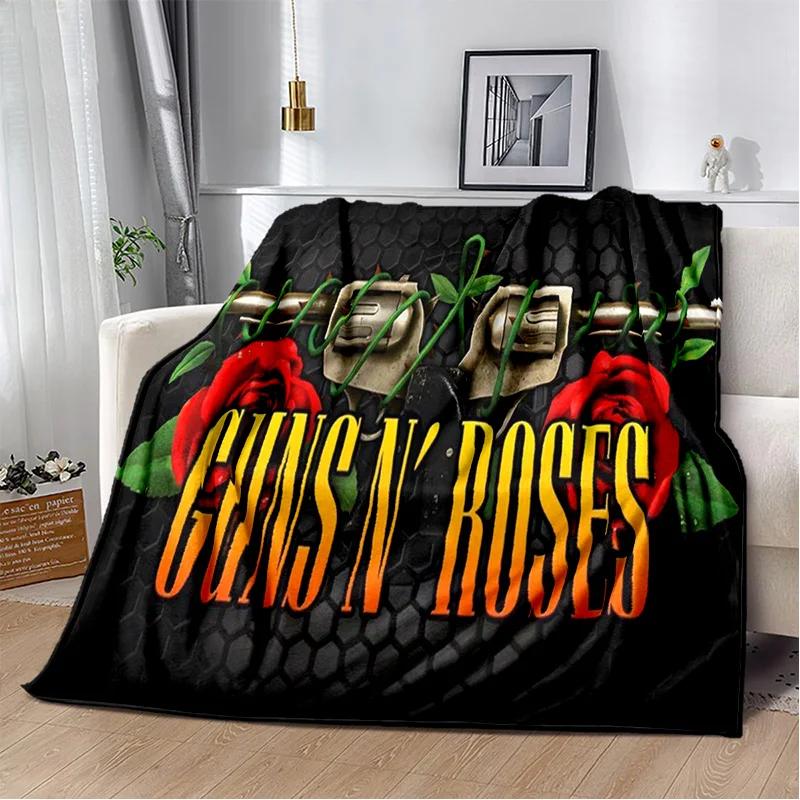 Guns N Roses Hard Rock Band Blanket,Soft Throw Blanket for Home Bedroom Bed Sofa Picnic Travel Office Rest Cover Blanket Kids