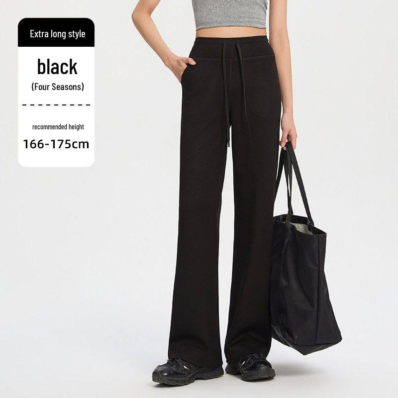 

High Waist Korean-Style Yoga Pants: Relaxed Fit, Hip Coverage, Waist-Cinching, Narrow Straight Leg, No Visible Lines. M