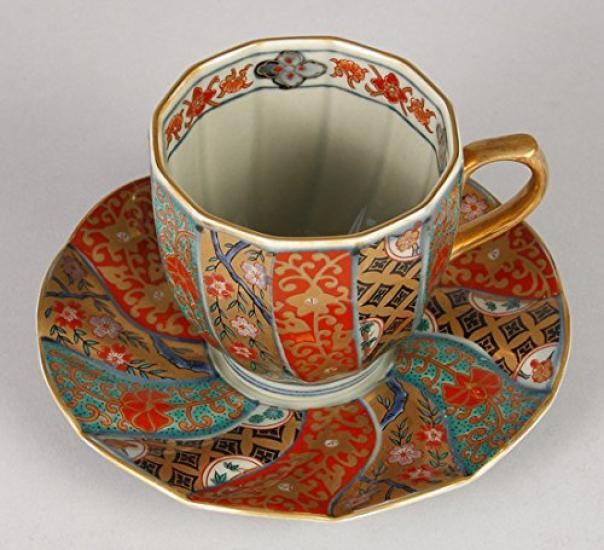 Rinkurou Kiln Gold Colored Twisted Pattern Coffee Bowl Dish 009376C760