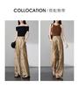 Fashionable printed casual wide leg pants for women in 2026 summer, thin, casual, loose and versatile, slimming and floor hugging pants