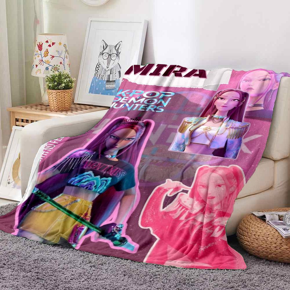 Kpop Demons Flannel Blanket Throw Blanket Soft Warm Sofa Bed Camping Home Decor Unique Christmas Gift C9211337