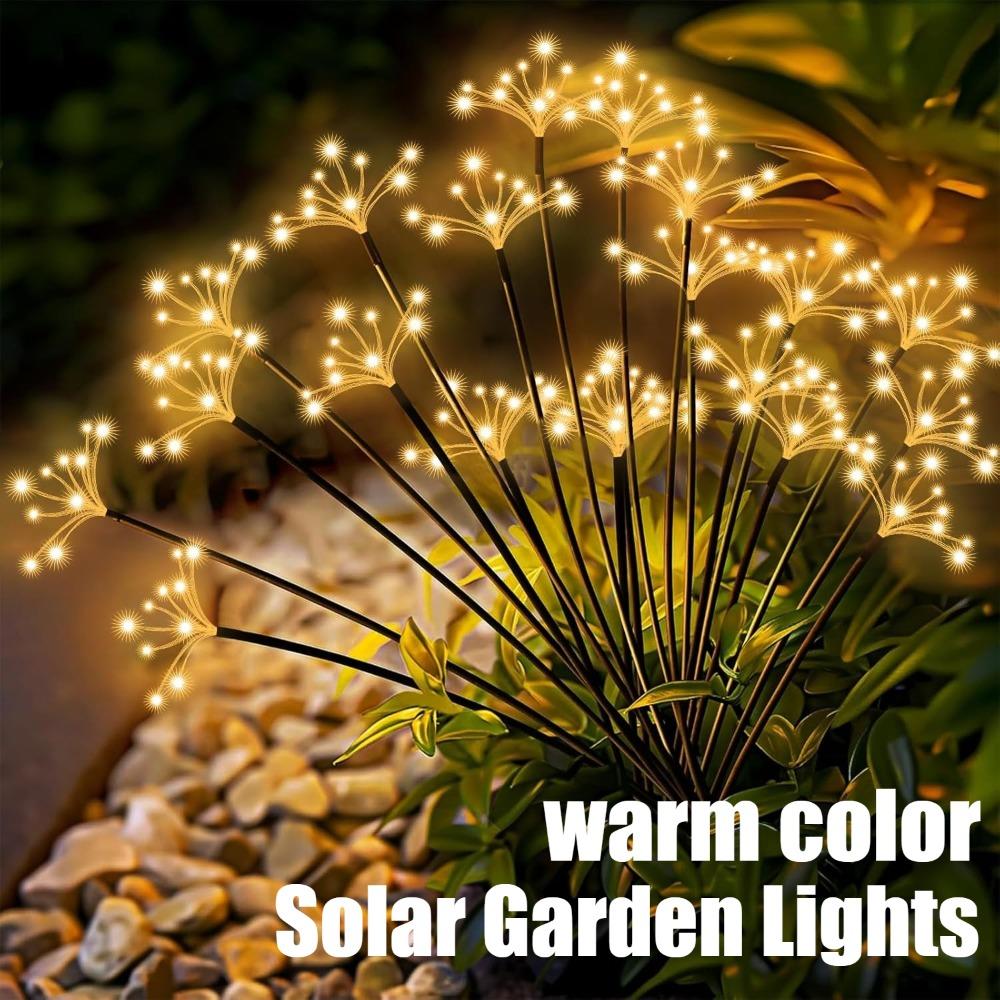1-4pack Solar Garden Lights Waterproof Solar Swaying Starburst Light Outdoor Lights for Yard Patio Wedding Christmas Decoration