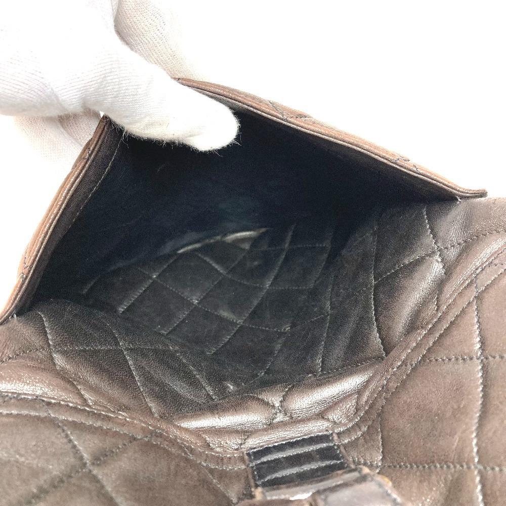 Chanel Plecak z łańcuszkiem ze sznurkiem ściągającym, pikowany matelassé, vintage, ze skóry jagnięcej, czarny