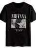 Unisex's Vintage Rock Band Graphic T-Shirt - Black Short Sleeve Round Neck Tee With & BLEACH Lettering