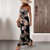 Leisure Vacation Tropical Wind Leaf Printed Tube Jumpsuit