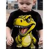 Boys Crew Neck Short Sleeve T-Shirt with Cartoon Dinosaur Print