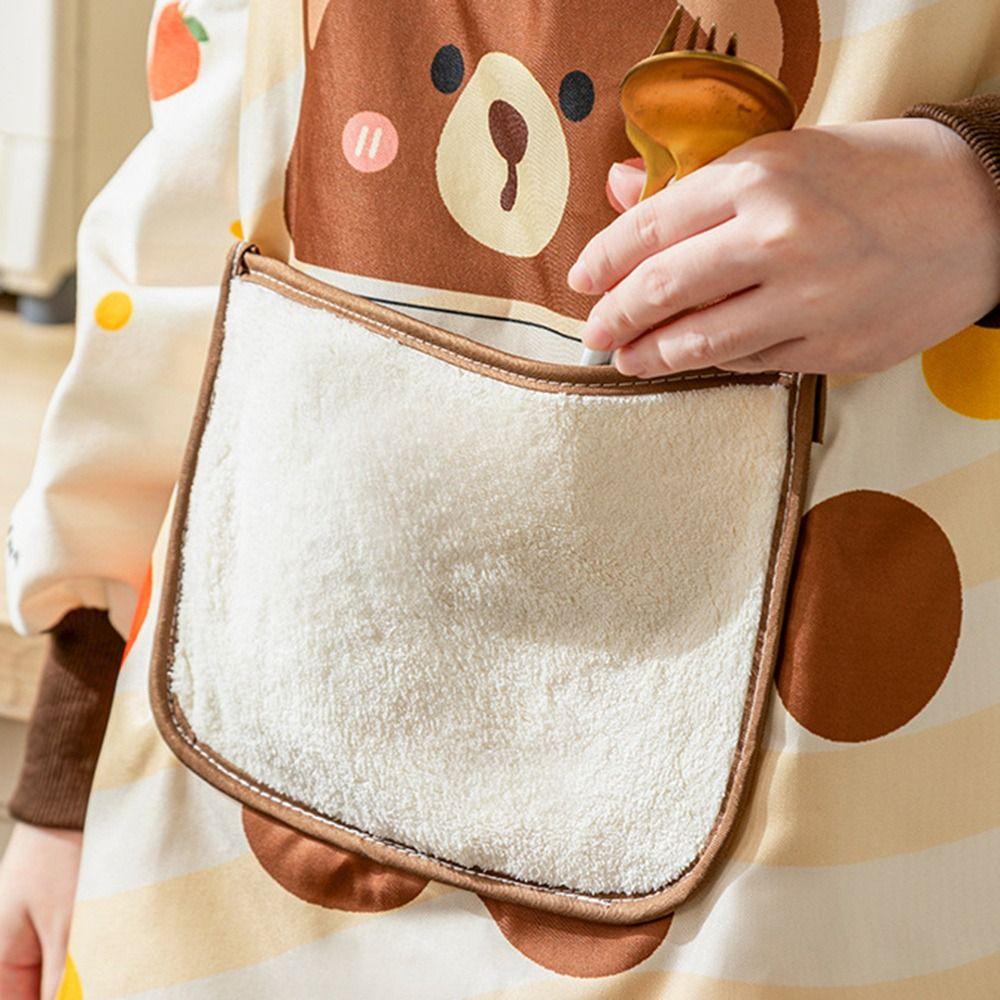 Waterproof Oil Resistant Kitchen Aprons Vest Style Anti Dirty Wipeable Hands Apron with Removable Hand Towel Detachable