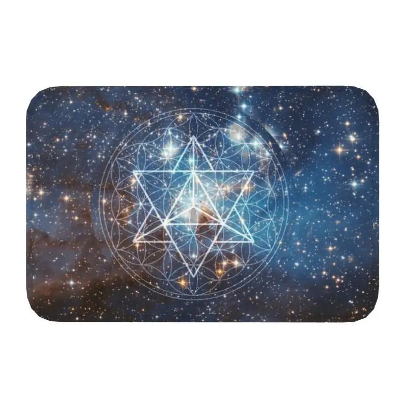 Fußmatte „Blume des Lebens“ für Küche, Bad, Garten, Terrasse oder Balkon – rutschfest, ideal für den Außenbereich, spirituell, Yoga, Zen und als Mandala-Fußmatte.