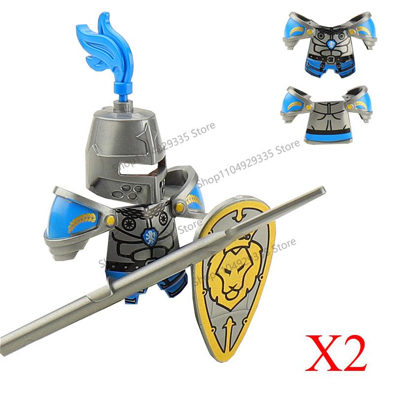 Medieval Military Soldiers Figures MOC Building Blocks Castle Black Eagle Wolf Octopus Griffin Ancient Knight Waffen Bricks Toys