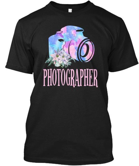 

Cute Watercolor Photographer S - T-Shirt Made in the USA Size to 5XL L