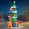 6.89FT Christmas Inflatable Toy Santa Claus Tree Dog Decorations With LED Xmas Decor for Yard Lawn Party Xmas Home Supplies Gift