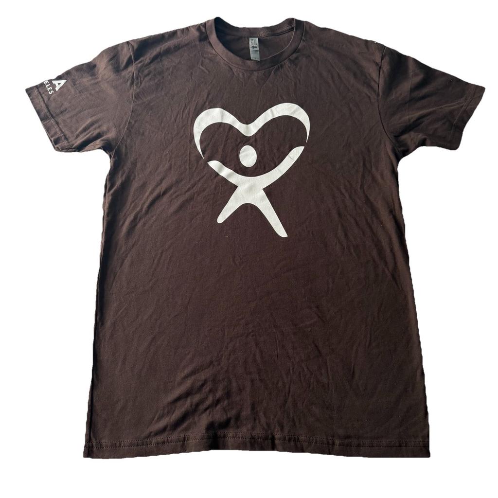 CASA Los Angeles Brown Graphic T-Shirt Heart Logo Size M