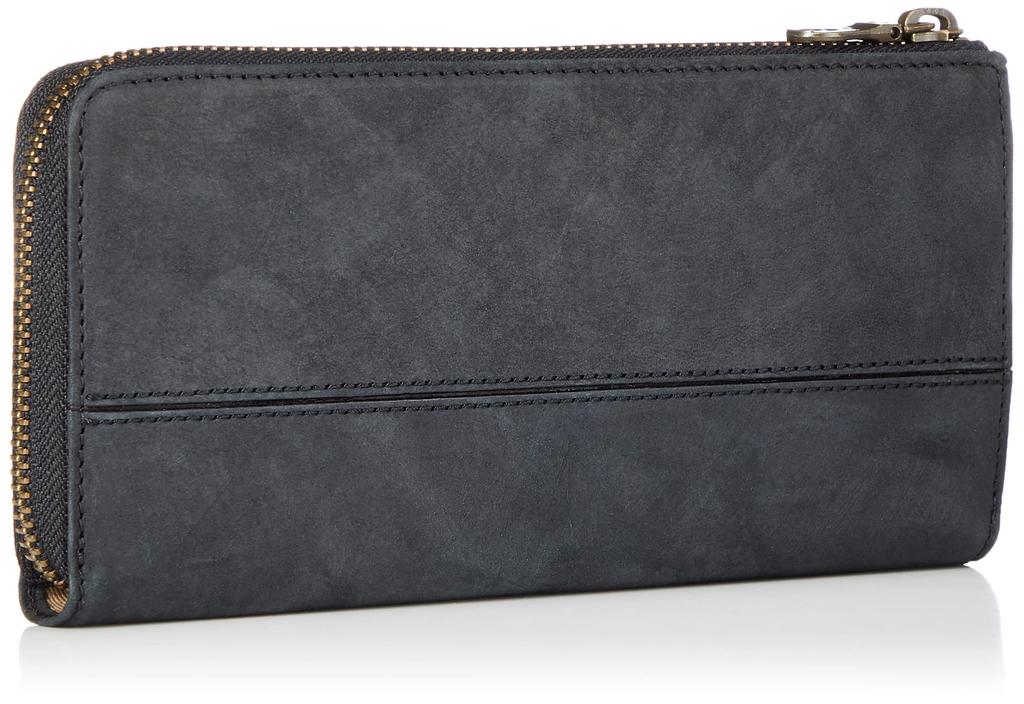 [Katherine Hamnett London] [SCRUB] Japanese Vegetable Tanned Leather with Handcrafted Scratch Pattern, Large Zipper Long Wallet