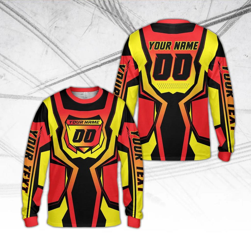 T-shirt Sportiva da Uomo a Manica Lunga Girocollo con Stampa 3D Autunno e Inverno