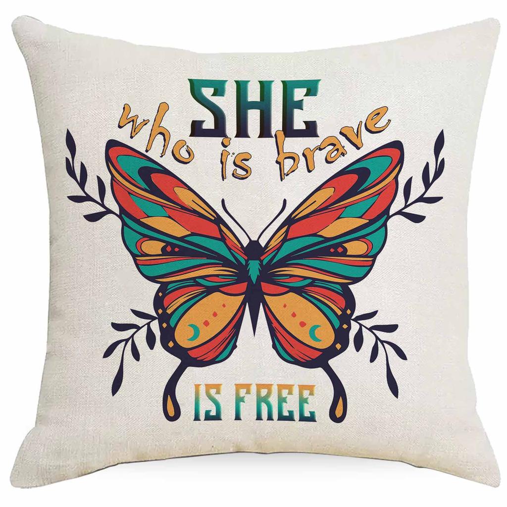 Western Summer Butterfly Bee Flower Pillowcase Home Sofa Cushion Pillowcase Decoration