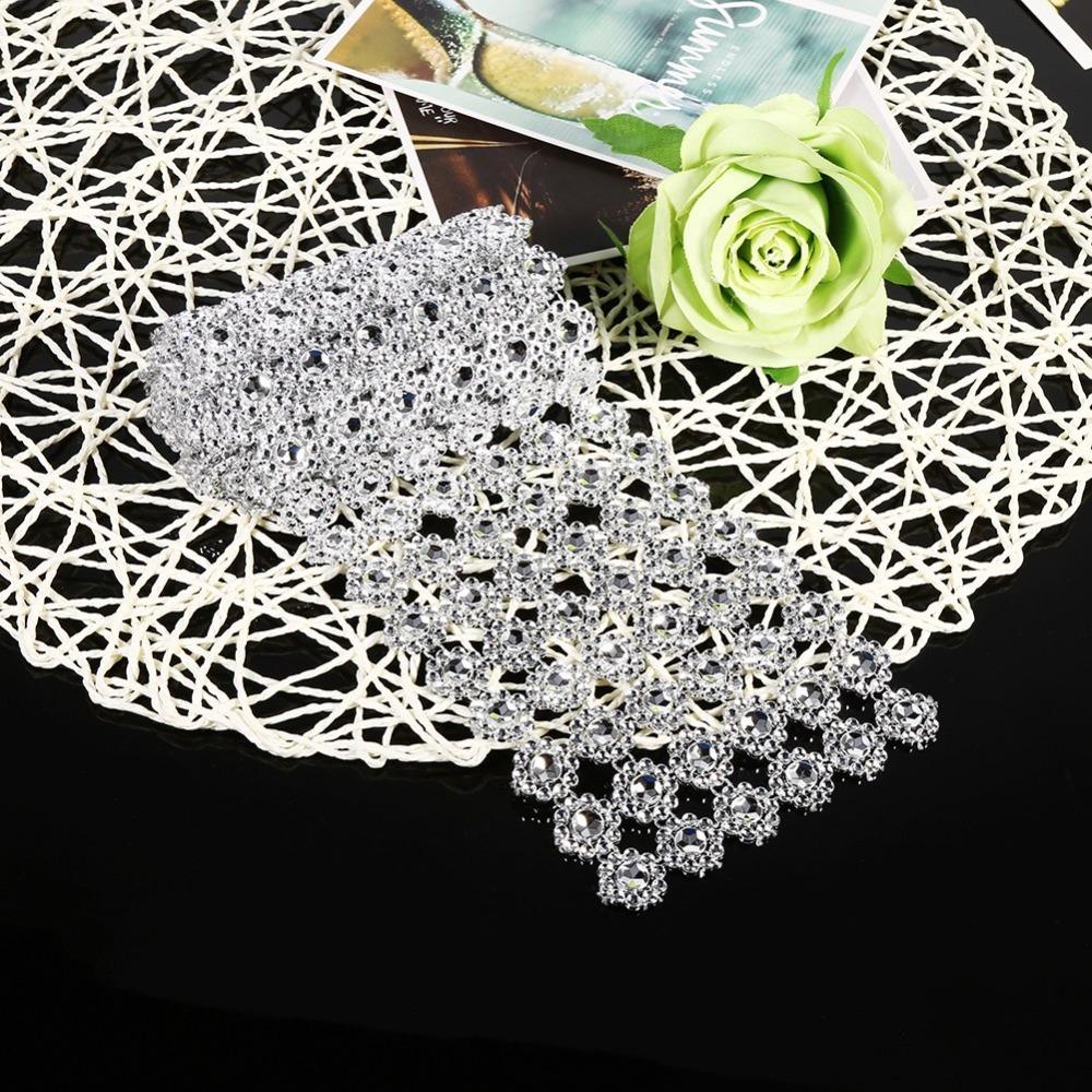 Silver Color Diamond Mesh Ribbon 4 Inch Width Diamond Warp Ribbon Rhinestone Ribbon Wedding Decor
