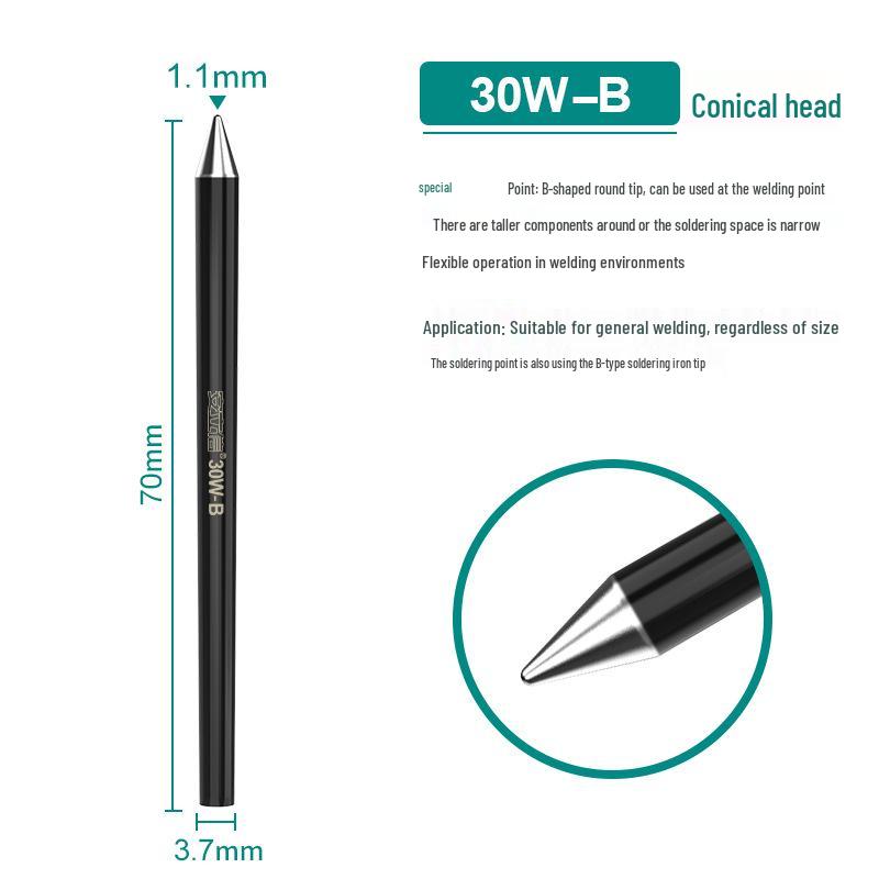 Electronic Welding 30W/40W/60W Pointed & Horseshoe Black Diamond Soldering Iron Tip