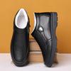 Winter New Men's Velvet Warm Leather Shoes Platform Snow Boots Men's Zipper High-top Cotton Shoes