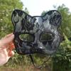 Krajková maska kočky pro ženy Cosplay Průsvitný design kočičích uší Maškaráda Jevištní rekvizita