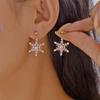 Elegant Snowflake Drop Earrings With Zircon Stones For Women Holiday Party Accessories