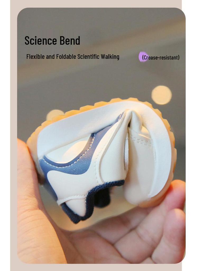 Buty dla malucha na rzepy z blokami kolorów i antypoślizgową podeszwą - Miękka podeszwa z kreskówkowym wzorem dla chłopców i dziewczynek