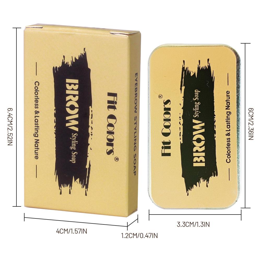 Fit Colors Eyebrow Soap Clear Brow Styling Gel Waterproof Long-Lasting Feathered Wild Brows Shaper with Spoolie Brush Eye Makeup Kit for Women