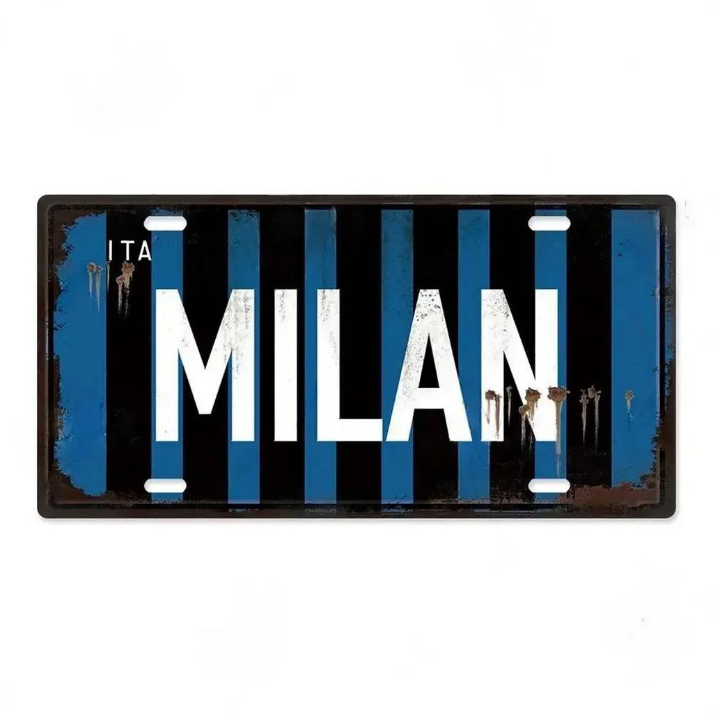 Paris Madrio Milan Munich Metal Tin Signs Vintage Plaque Auto License Plate Embossed Tag Garage Bars Pubs Clubs Home Wall Decor