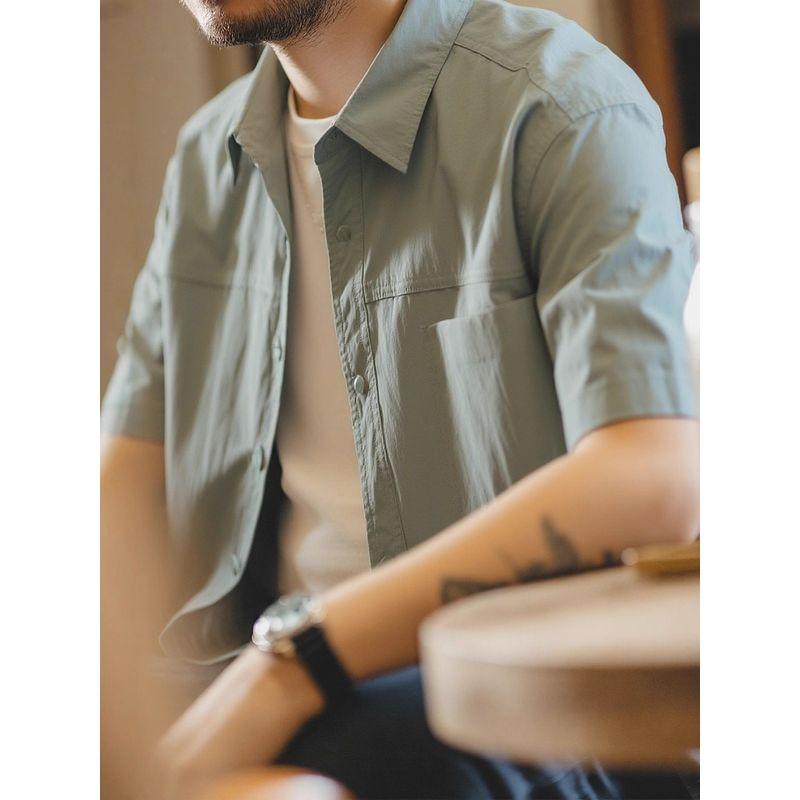 Mountain Style Outdoor Sports Elastic Quick-Drying Short sleeve Cargo Shirts Men's Summer Thin Foreign Trade Men's Shirt