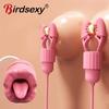 Sucking Vibrating Nipple Clamp Tongue Licking Vibrator For Women Breast Massage Labia Clitoris Clip Stimulation Massager Sex Toy