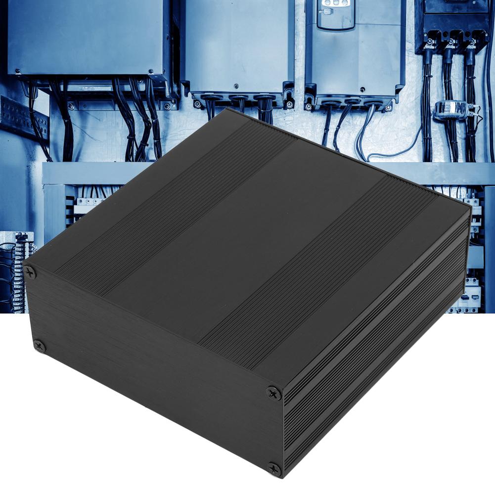 Black Aluminum Printed Circuit Board Box Split Type DIY Electronic Project Enclosure Case