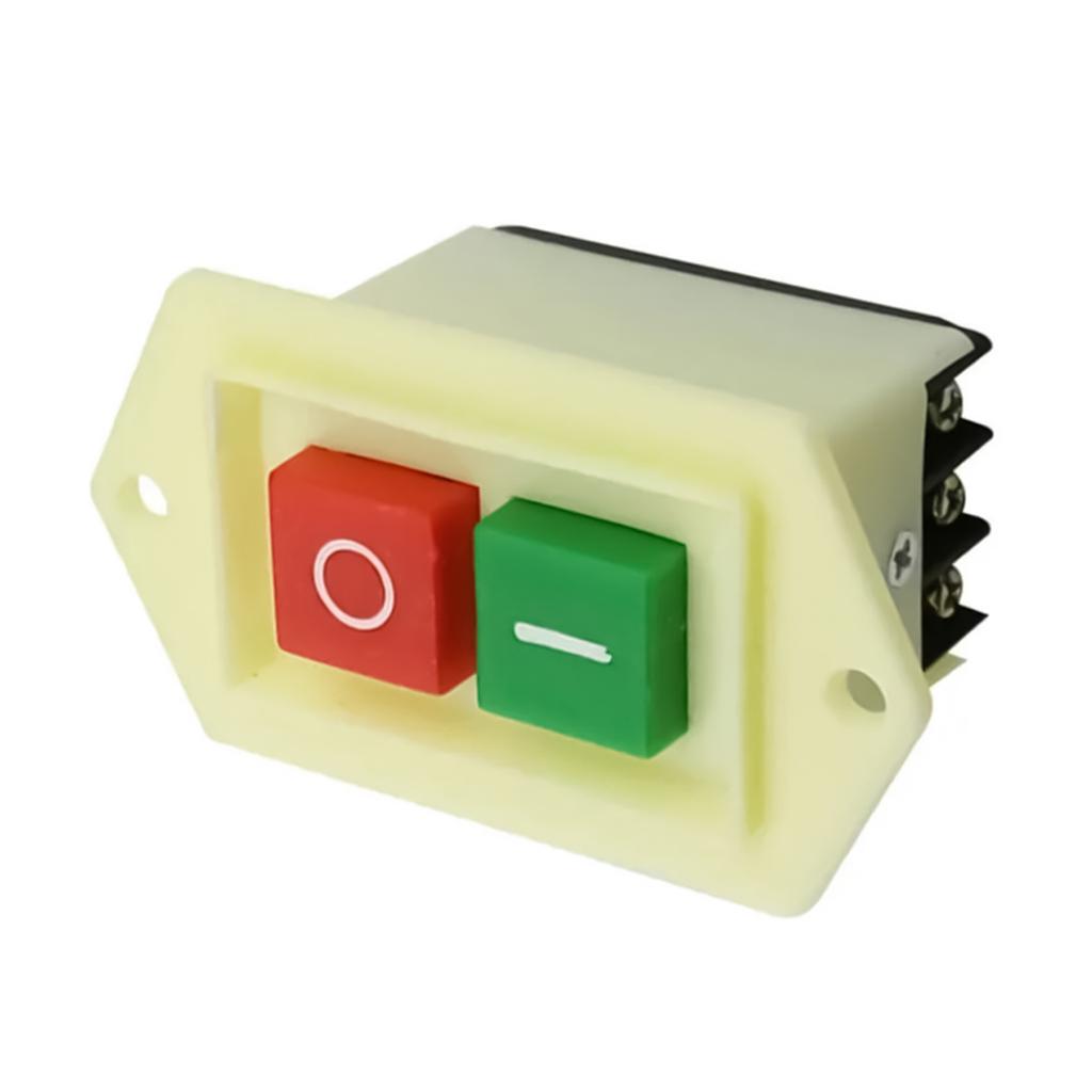 5A 3 Phase Locking ON/Off Power Push Electrical 5A ON/OFF Control Push Button for Bench Drills Sanders Cutters
