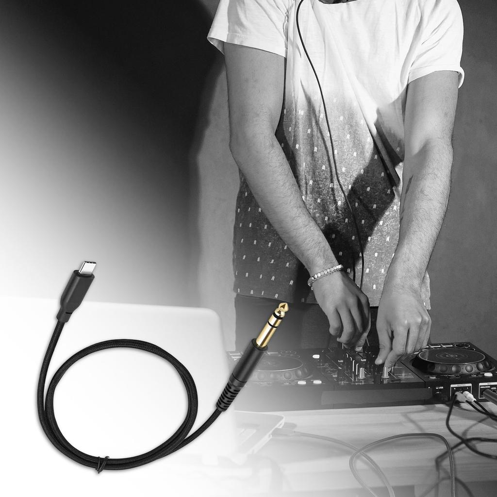 USB C zu 6,35mm 1/4 Zoll TRS Kabel USB C zu 6,35mm TRS Stereo-Audiokabel für Smartphone Laptop Verbindung zu Verstärker Lautsprecher
