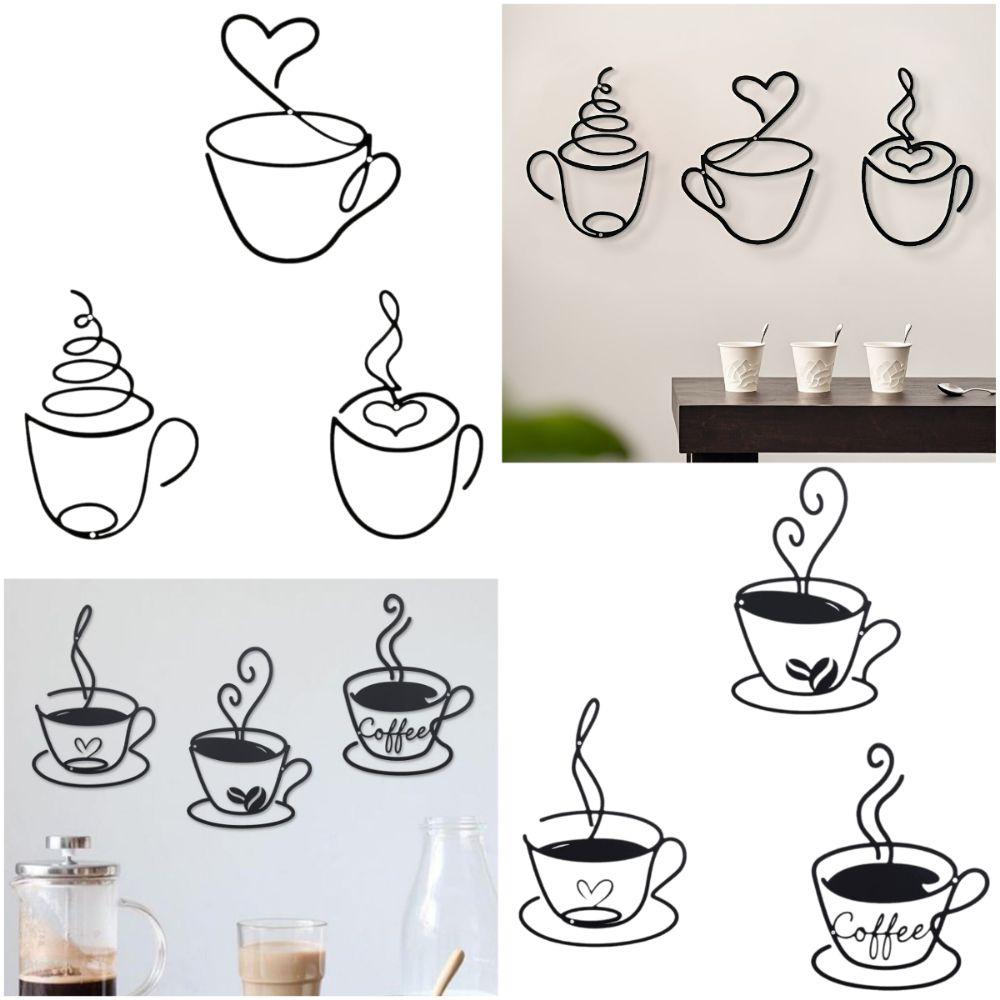 Wall Mounted Wall Hanging Decoration Coffee Cup Wall Iron Art  Home Interior