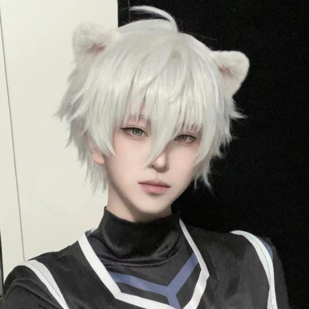 Synthetic Hair Short Straight Wig Heat Resistant Male Cosplay Wig Handsome Anime Men Wigs Party