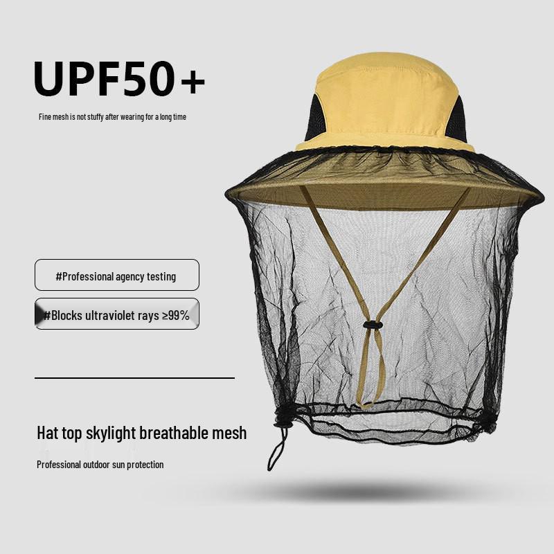 

Унисекс шляпа для защиты от солнца с сетчатой маской и защитой от насекомых для рыбалки One Size
