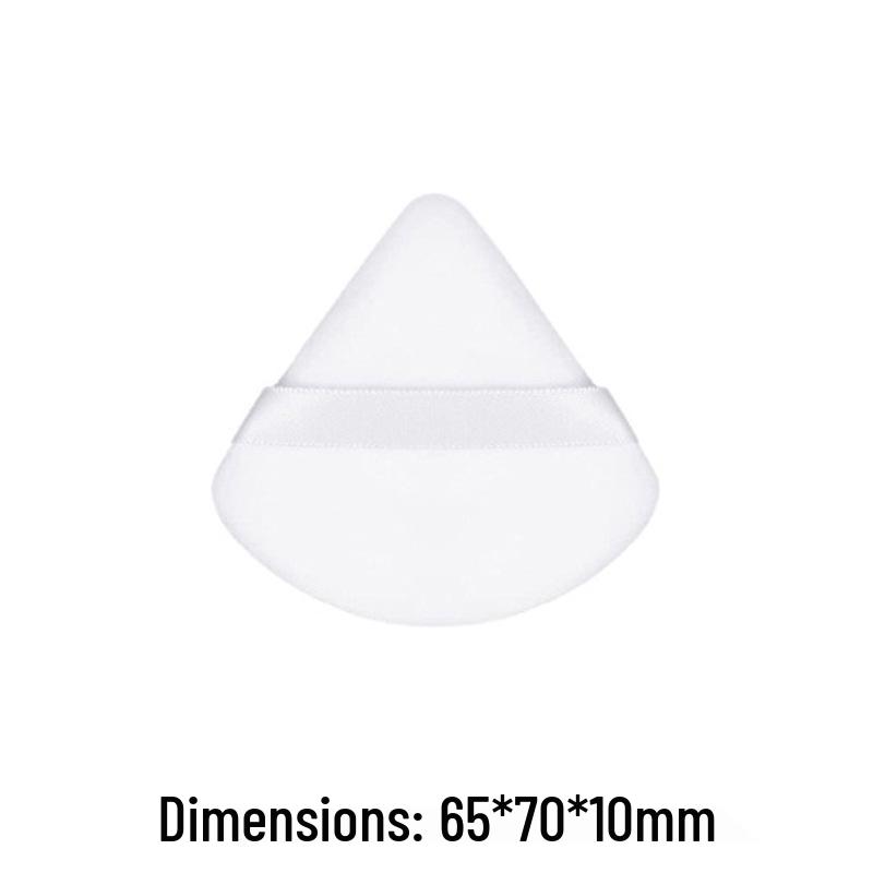 Triangle Velour Air Cushion Puff - Double-Sided Crystal Velvet Super Soft Fan-Shaped Makeup Puff for Loose Powder Setting