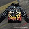 Premium Streetwear Hoodie With Rhinestone Embellishment Oversized Zip-Up Sweatshirt Men Cotton Blend Loose Fit