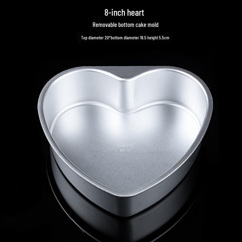 Heart-Shaped Anodized Chiffon Cake Mold with Removable Bottom