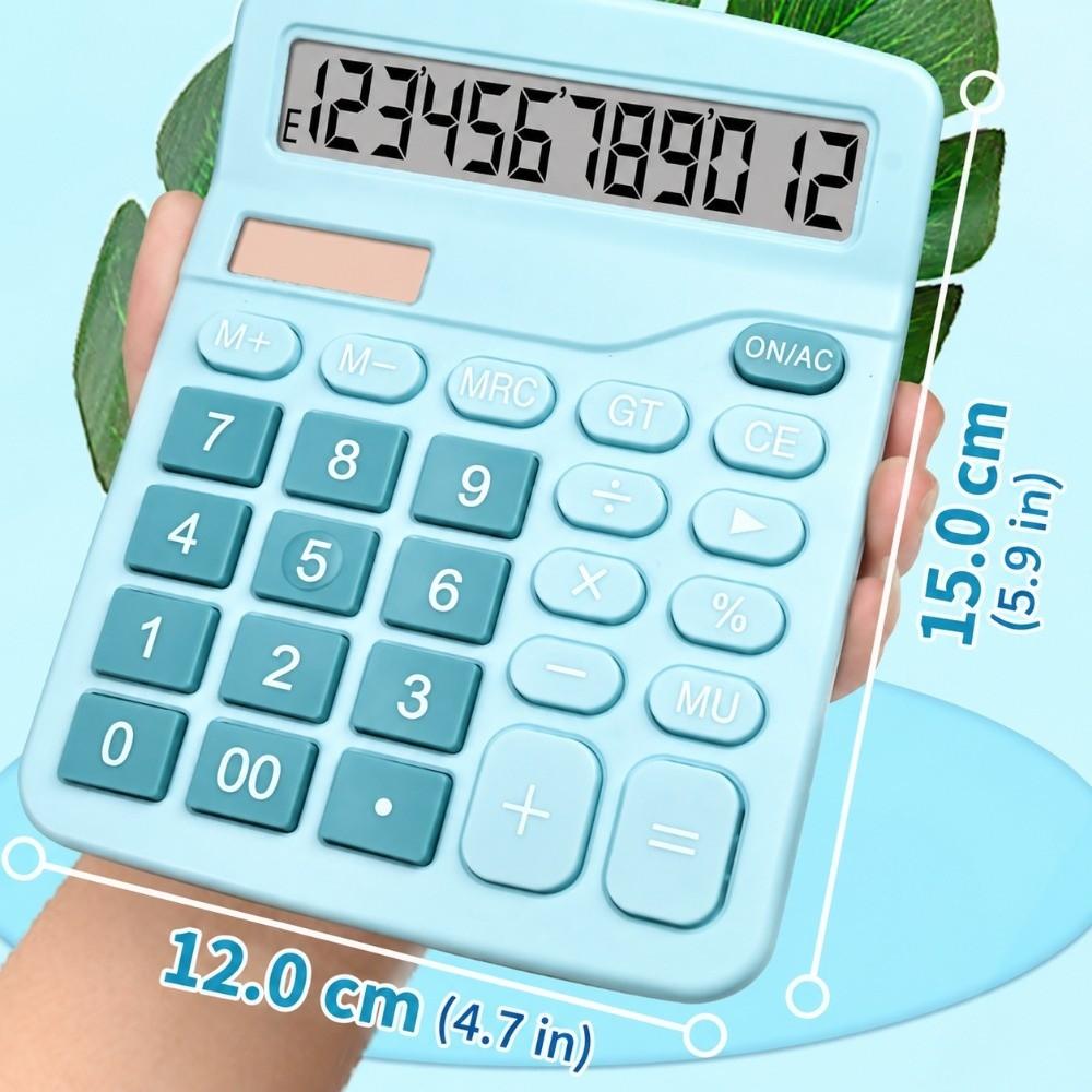 12-Digit Dual Power Calculator Large LCD Display Office Calculator Desktop Calculator  Student Use