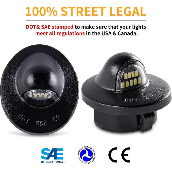 Gempro License Plate Light Assembly LED Tag Lamp Replacement for Ford F150 F250 F350 F450 F550 Superduty Bronco Excursion Ranger Expedition Explorer