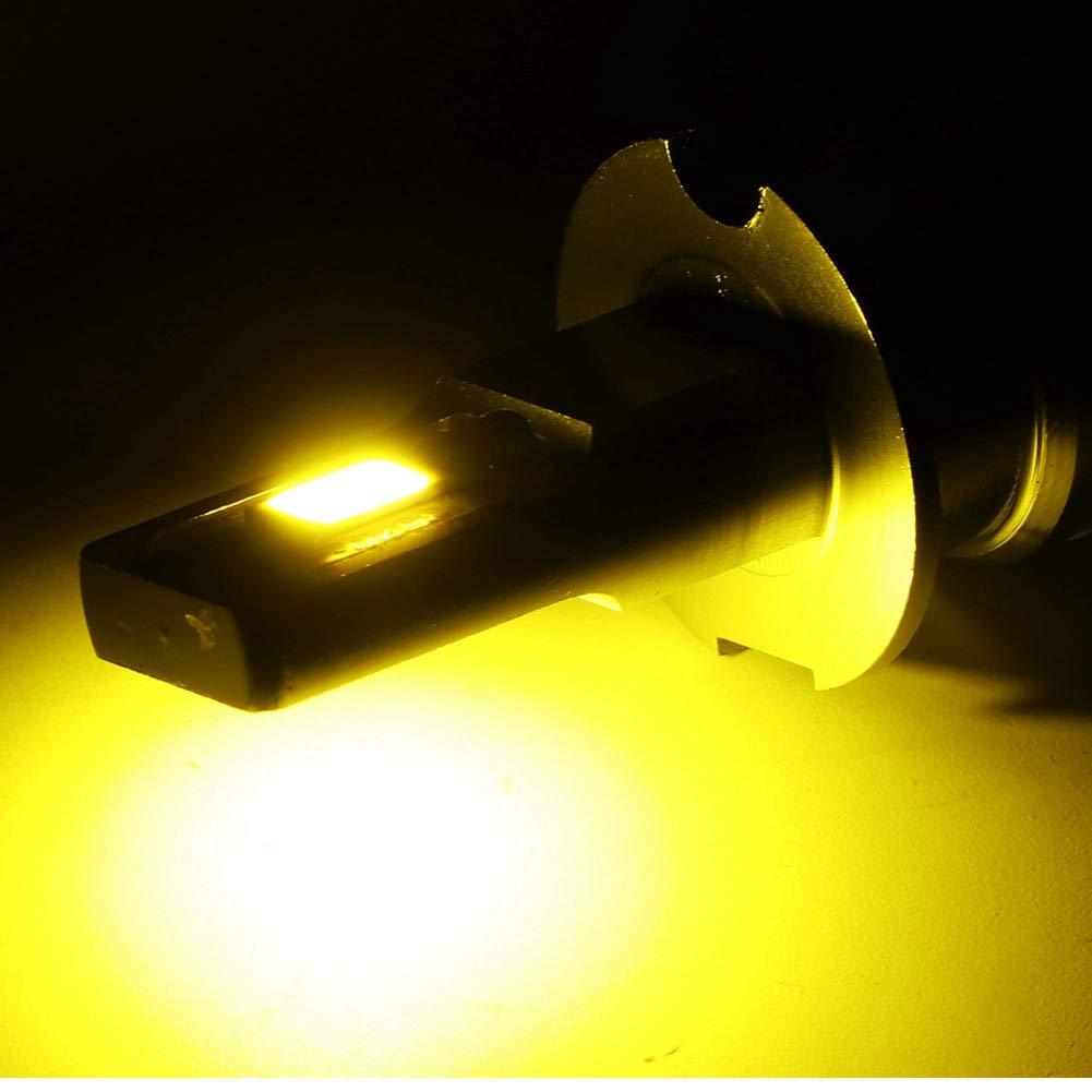 Супер яскраві H1 CSP LED лампочки протитуманних фар Комплект для переобладнання 80 Вт 2000 лм 3000K Жовті Автомобільні аксесуари Високоякісні протитуманні фари, 2 шт.