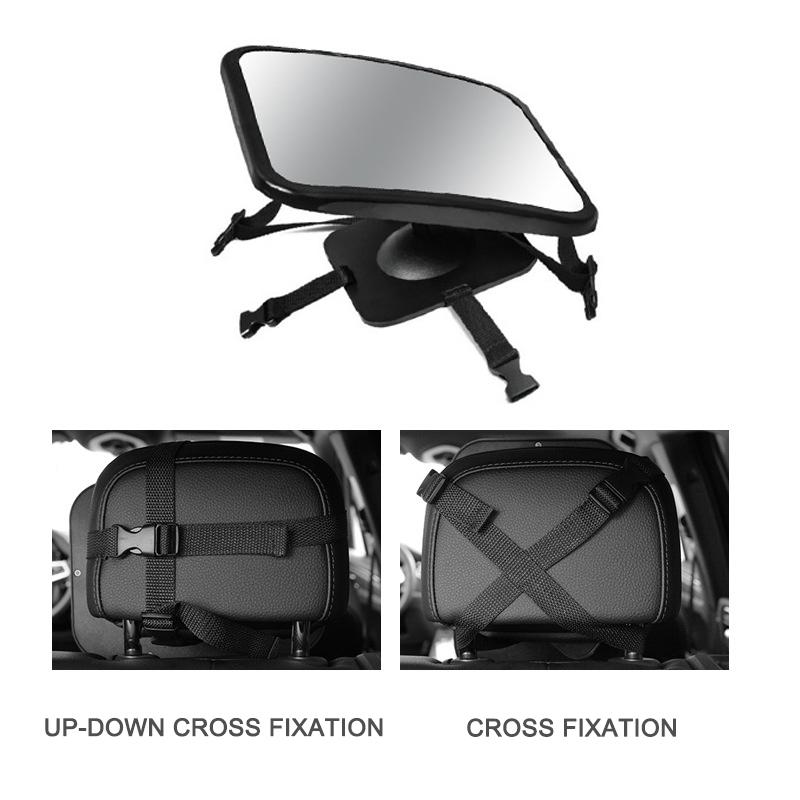 Wide angle car baby safety mirror, used for car rear seats, baby safety monitoring, 360 ° rotatable interior rearview mirror.