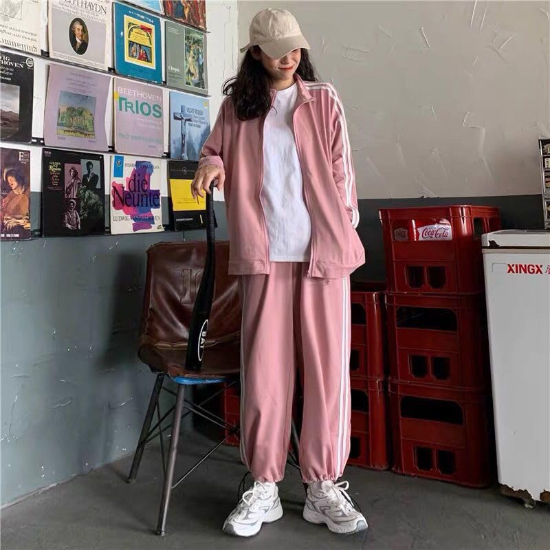 Tracksuit Korean Top and Bottom Loose Plus NTZ011 D.IIZOO Women's Spring/Autumn 2-Piece Set, Style, Set, Sweatshirt, Hoodie, Activewear, Casual,
