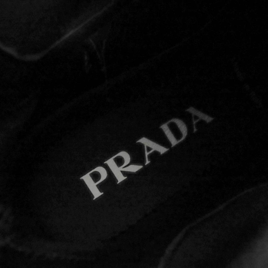 Pristine PRADA Monolith Re-Nylon Triangle Logo Gabardine Boots Black 36.5 2UE029 Used