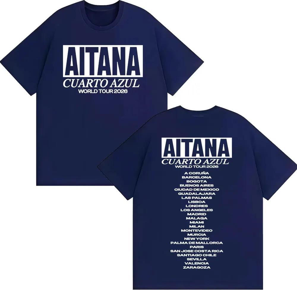 

Aitana Cuarto Azul Wdrld Tour 2026 Printed Tshirts Unisex Women Harajuku Fashion Aesthetic T Shirt Summer Tops Cotton Tshirt S