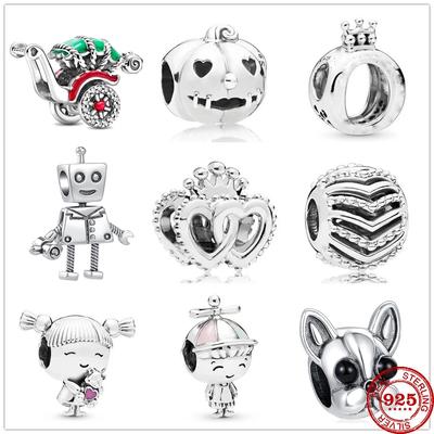 New Original Boys and Girls Red Wine Glass Crown Pendant Bead Fit Pendant Charms Silver 925 Bracelet DIY Women Fashion Jewelry